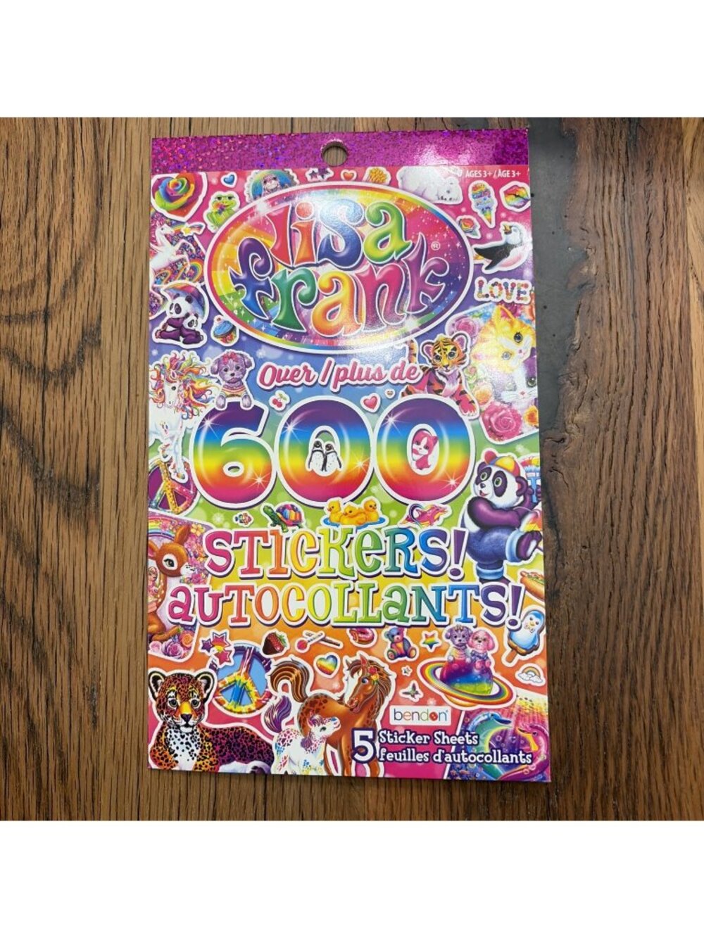 Lisa Frank Sticker Book 5 Sticker Sheets 600 Stickers Bendon Aged 3+ NEW 2019